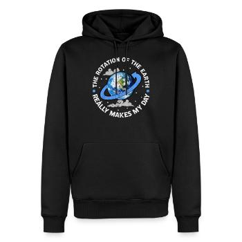 Rotation Of The Earth - Science - Planet - Globe - Men’s Premium Organic Hoodie - black - Front - Nico (187cm)