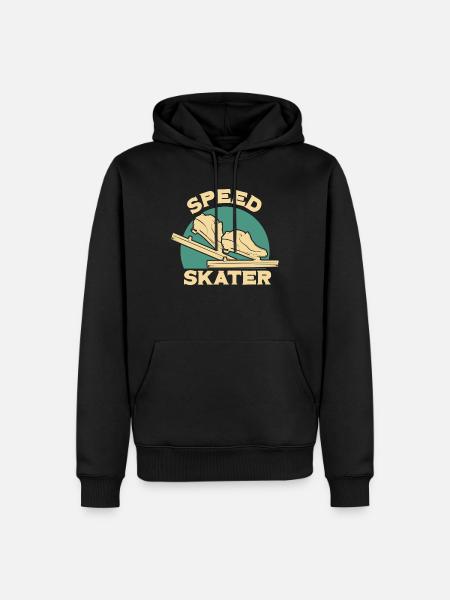 Speed skating skater designs - Men’s Premium Organic Hoodie - black