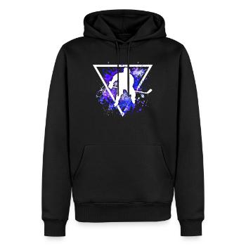 hockey - Sweat à capuche Premium bio Homme - noir - Devant - Nico (187cm)