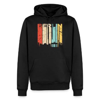 Capitale Berlin - Sweat à capuche Premium bio Homme - noir - Devant - Nico (187cm)