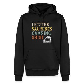 Dernière chemise de camping propre pour les campeurs - Sweat à capuche Premium bio Homme - noir - Devant - Nico (187cm)