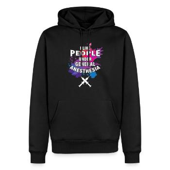 Medical Anaesthesia Gift I Like People Under - Men’s Premium Organic Hoodie - black - Front - Nico (187cm)