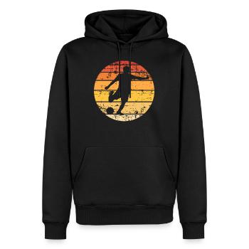 Footballeurs - Sweat à capuche Premium bio Homme - noir - Devant - Nico (187cm)