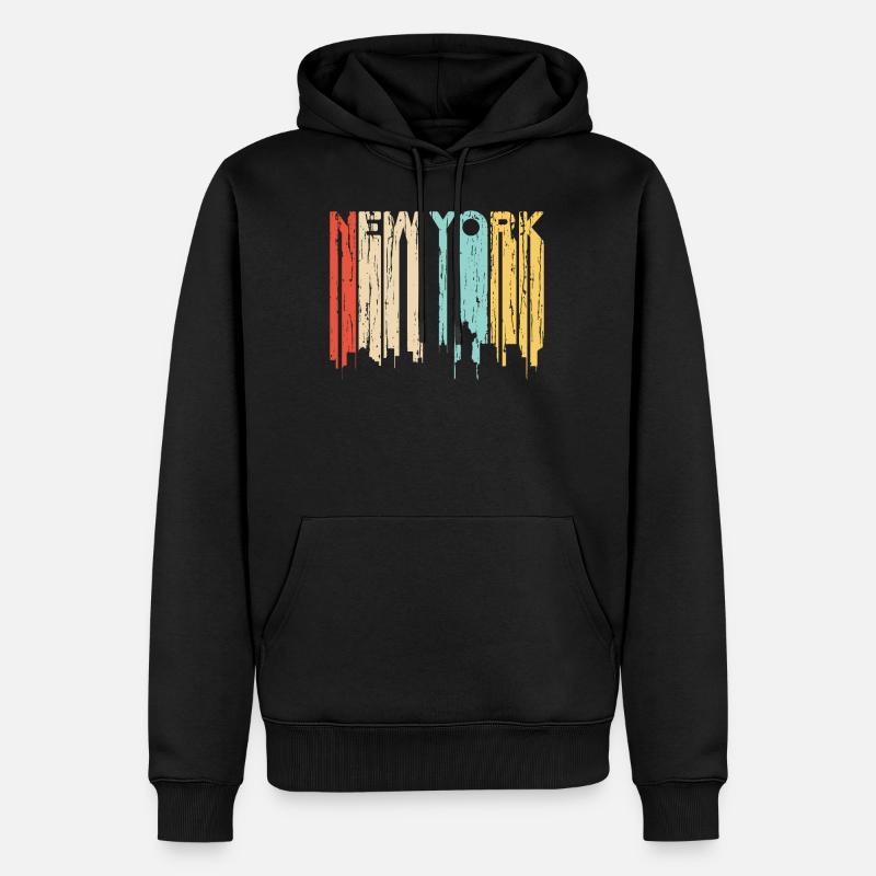 New York - Männer Premium Bio Hoodie - Schwarz