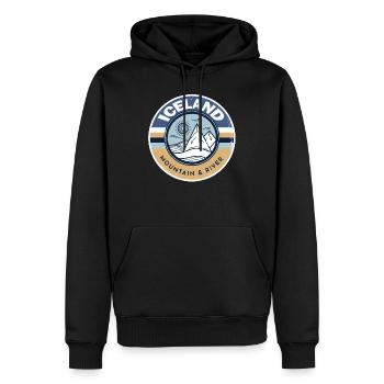 Islande - Sweat à capuche Premium bio Homme - noir - Devant - Nico (187cm)