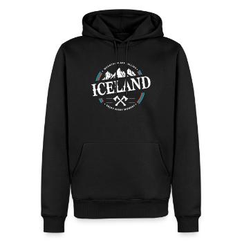 Islande - Sweat à capuche Premium bio Homme - noir - Devant - Nico (187cm)