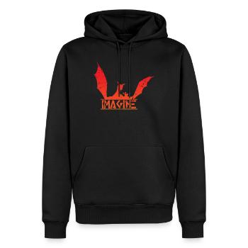 Kite - Men’s Premium Organic Hoodie - black - Front - Nico (187cm)