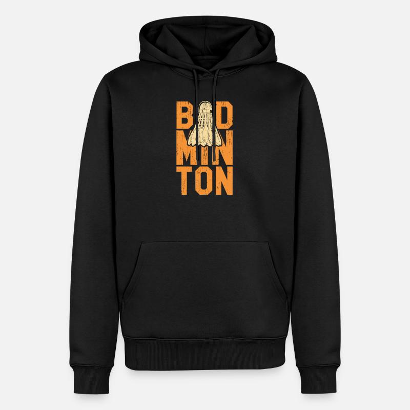 Badminton - Männer Premium Bio Hoodie - Schwarz