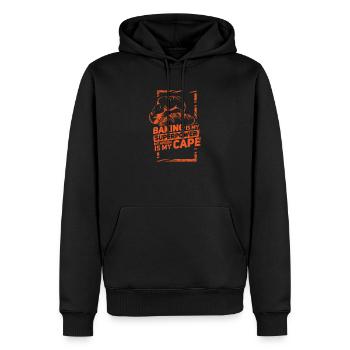 Backen ist meine Superkraft Meine Schürze ist mein Cape-Geschenk - Männer Premium Bio Hoodie - Schwarz - Vorne - Nico (187cm)