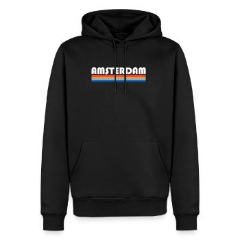 Amsterdam - Sweat à capuche Premium bio Homme - noir - Devant - Nico (187cm)