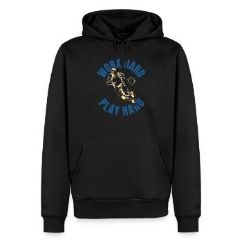Basketball spielen hart - Männer Premium Bio Hoodie - Schwarz - Vorne - Nico (187cm)