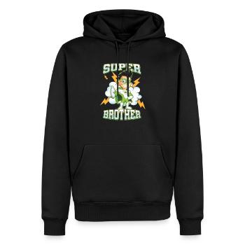 Coole Super Bruder Big Bro Familie Geschwister zuerst - Männer Premium Bio Hoodie - Schwarz - Vorne - Nico (187cm)