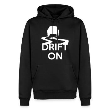 Drift On - Sweat à capuche Premium bio Homme - noir - Devant - Nico (187cm)
