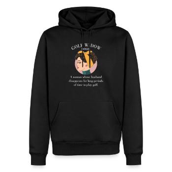 Wife Husband Golfer Funny Gift Golf Widow Noun - Men’s Premium Organic Hoodie - black - Front - Nico (187cm)