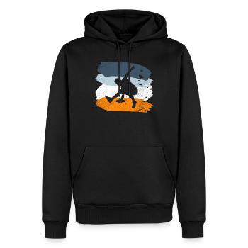 Frisbee - Men’s Premium Organic Hoodie - black - Front - Nico (187cm)