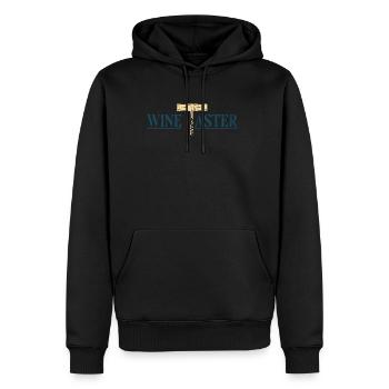 vin - Sweat à capuche Premium bio Homme - noir - Devant - Nico (187cm)