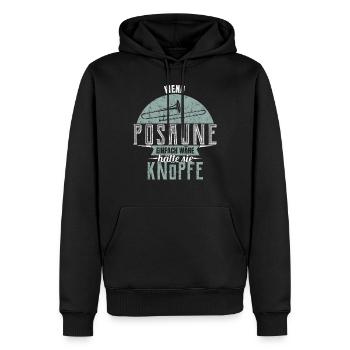 Trombone Trombone Tromboniste Laiton Cadeau - Sweat à capuche Premium bio Homme - noir - Devant - Nico (187cm)