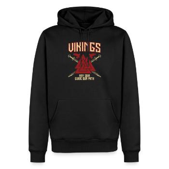 Wikinger - Männer Premium Bio Hoodie - Schwarz - Vorne - Nico (187cm)