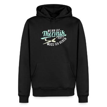 Cadeau de planeur de planeur - Sweat à capuche Premium bio Homme - noir - Devant - Nico (187cm)