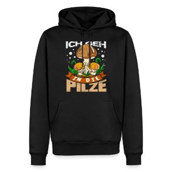 Champignon Dans Les Champignons Cueillette Champignons Éponge - Sweat à capuche Premium bio Homme - noir - Devant - Nico (187cm)