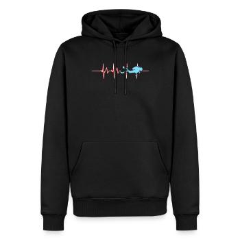 Plongée sous-marine Plongée Sous-marine Surf - Sweat à capuche Premium bio Homme - noir - Devant - Nico (187cm)