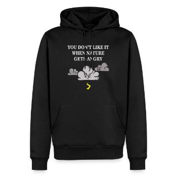 La nature en colère - Sweat à capuche Premium bio Homme - noir - Devant - Nico (187cm)