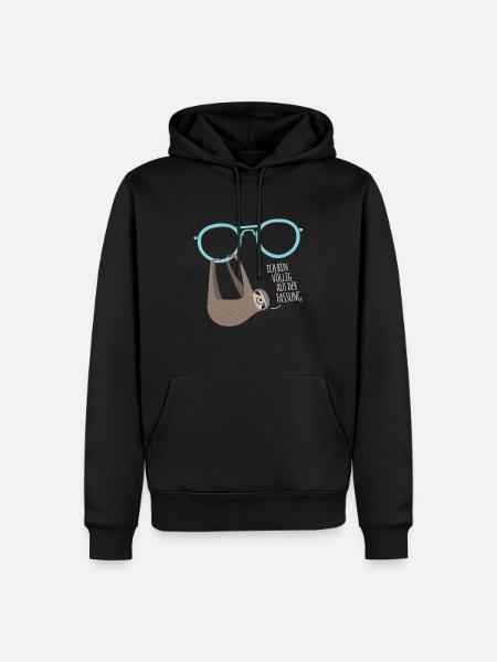 Optiker Brillenträger Brille Faultier Geschenk - Männer Premium Bio Hoodie - Schwarz