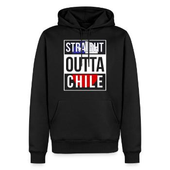Chile - Männer Premium Bio Hoodie - Schwarz - Vorne - Nico (187cm)