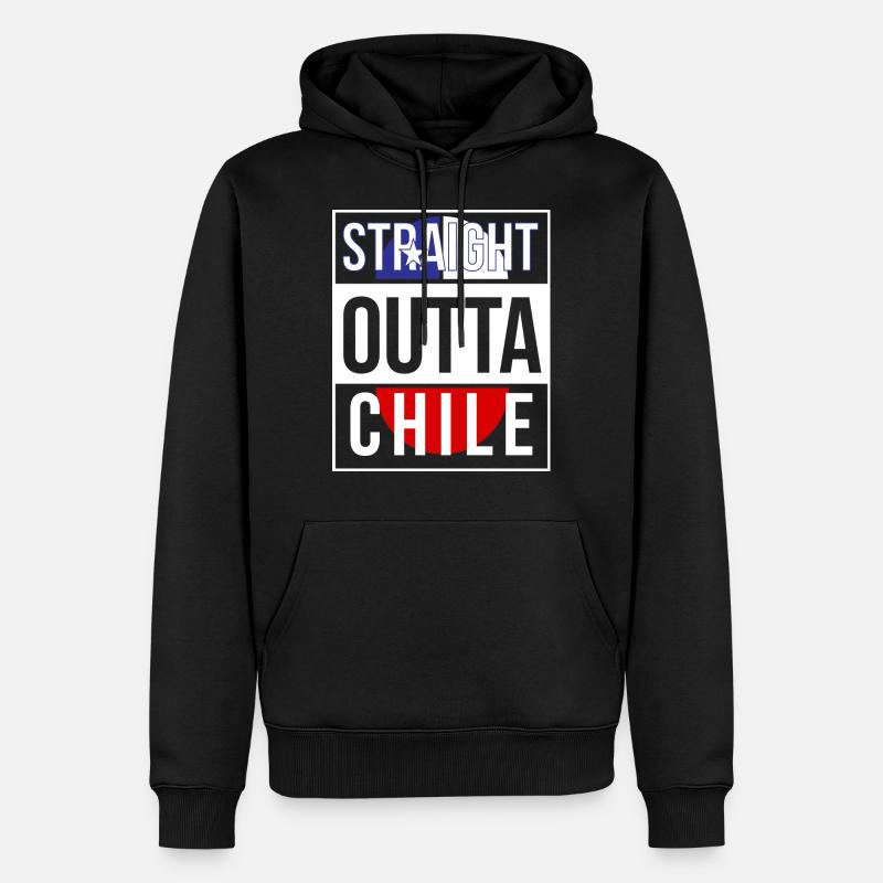 Chile - Männer Premium Bio Hoodie - Schwarz