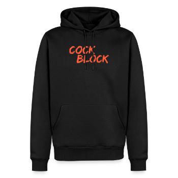 Cock block du pénis bloc - Sweat à capuche Premium bio Homme - noir - Devant - Nico (187cm)