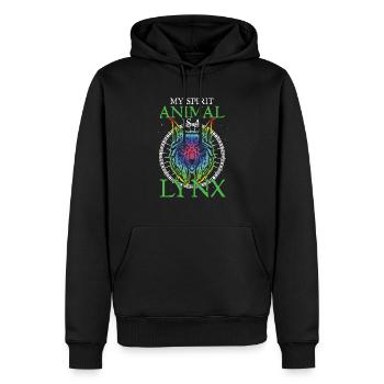 Lynx Lover Big Cat My Spirit Animal Is A Lynx Cat - Men’s Premium Organic Hoodie - black - Front - Nico (187cm)