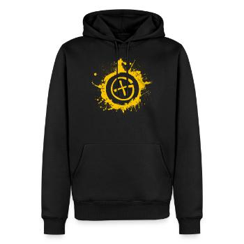 géocaching - Sweat à capuche Premium bio Homme - noir - Devant - Nico (187cm)