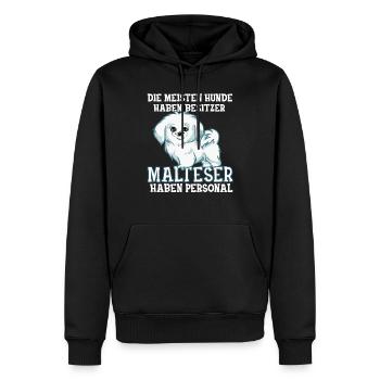Malteser Hunde Malteser Haben Personal Geschenk - Männer Premium Bio Hoodie - Schwarz - Vorne - Nico (187cm)