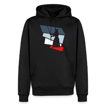kendo retro - Sweat à capuche Premium bio Homme - noir - Devant - Nico (187cm)