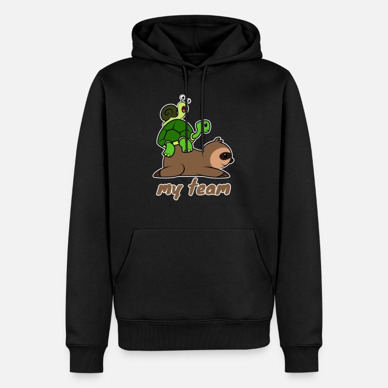 Team Langsam - Männer Premium Bio Hoodie - Schwarz
