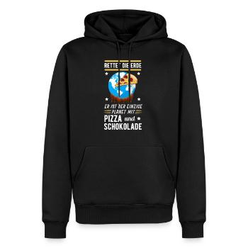 Klimawandel - Männer Premium Bio Hoodie - Schwarz - Vorne - Nico (187cm)