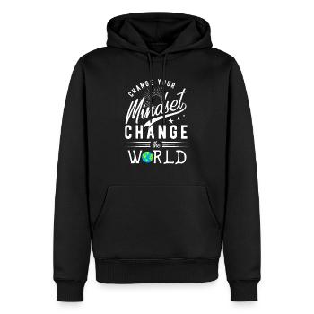 motivation - Sweat à capuche Premium bio Homme - noir - Devant - Nico (187cm)