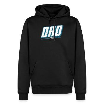 Vater und Sohn Vater - Männer Premium Bio Hoodie - Schwarz - Vorne - Nico (187cm)