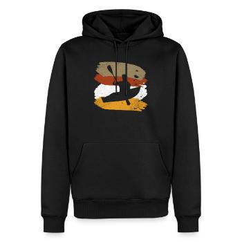 kanu - Männer Premium Bio Hoodie - Schwarz - Vorne - Nico (187cm)