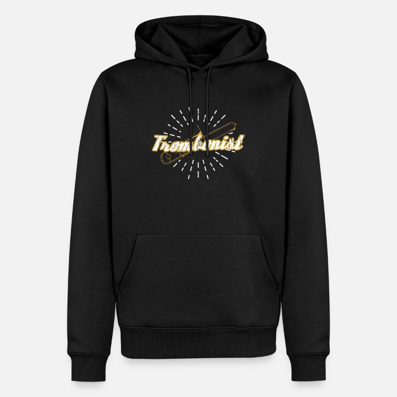 trombone - Sweat à capuche Premium bio Homme - noir