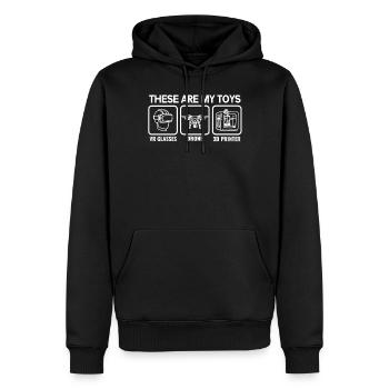 VR Brille Virtual Reality 3D Drucker Drohne - Männer Premium Bio Hoodie - Schwarz - Vorne - Nico (187cm)