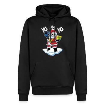 Weihnachtsmann Hip Hop Rapper Yo Yo Yo Lustig - Männer Premium Bio Hoodie - Schwarz - Vorne - Nico (187cm)