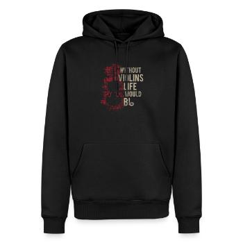 Sans violons la vie serait B plat cadeau - Sweat à capuche Premium bio Homme - noir - Devant - Nico (187cm)