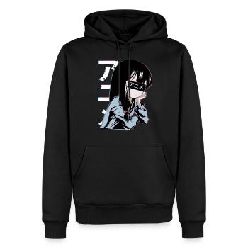 Anime Filles - Sweat à capuche Premium bio Homme - noir - Devant - Nico (187cm)