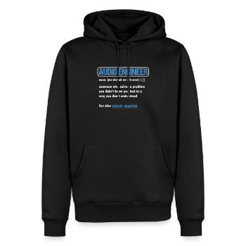 Technicien du son enregistrement technique mixeur de musique - Sweat à capuche Premium bio Homme - noir - Devant - Nico (187cm)