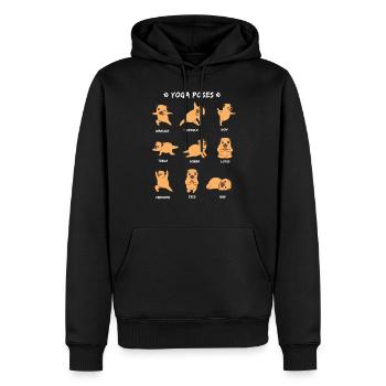 Yoga Pose Dog - Men’s Premium Organic Hoodie - black - Front - Nico (187cm)