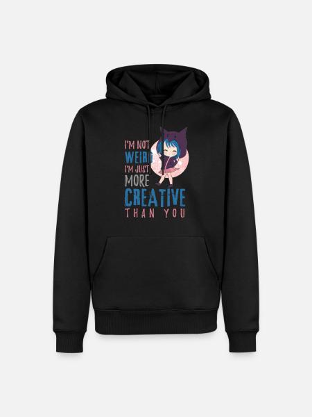 Anime Chibi Créatif - Sweat à capuche Premium bio Homme - noir