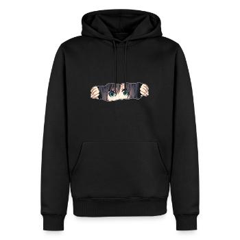Anime Waifu - Men’s Premium Organic Hoodie - black - Front - Nico (187cm)
