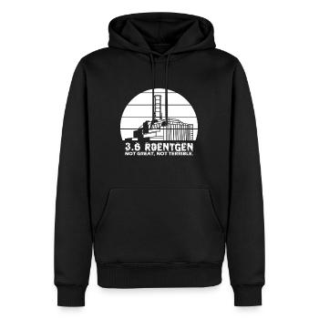 3.6 Roentgen Not Great - Männer Premium Bio Hoodie - Schwarz - Vorne - Nico (187cm)