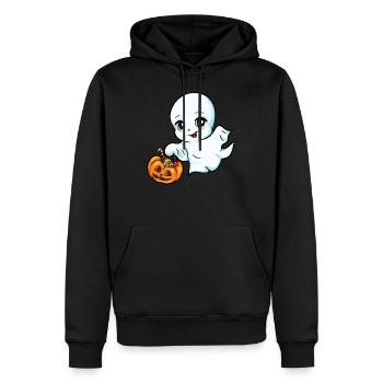 Déguisement Halloween bébé citrouille fantôme - Sweat à capuche Premium bio Homme - noir - Devant - Nico (187cm)
